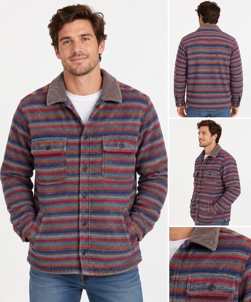 Rip Curl Men's Medium Multicolor Quilted Shirt Jacket